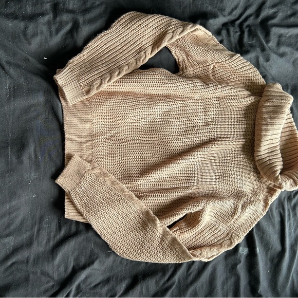 Fashion nova keep on guessin’ cowl neck sweater mocha colour size xs - Picture 2 of 4